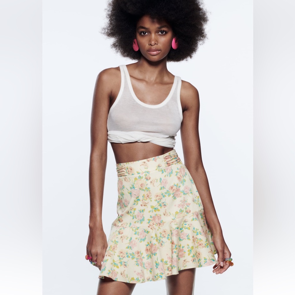 Zara Floral Skirt Sz S